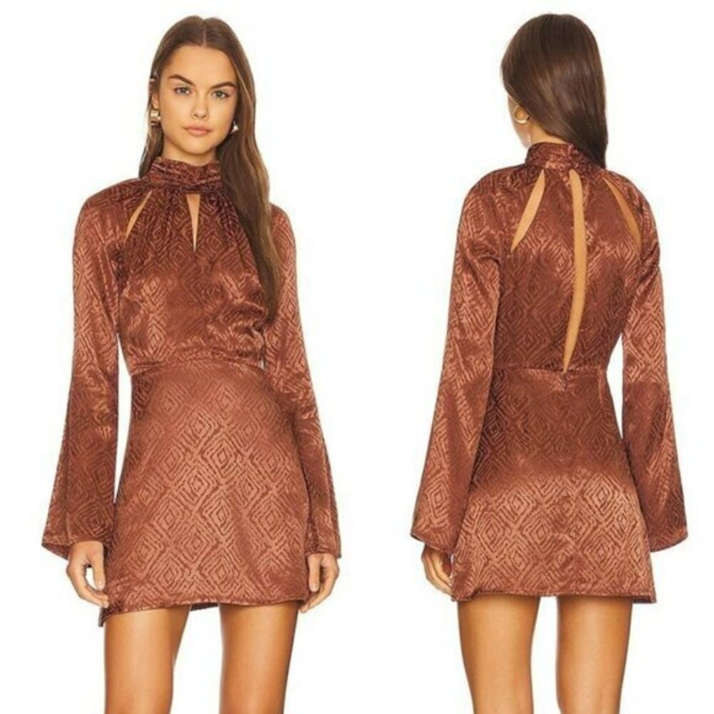 House of Harlow 1960 xREVOLVE Gerona Mini Dress - Chocolate Brown